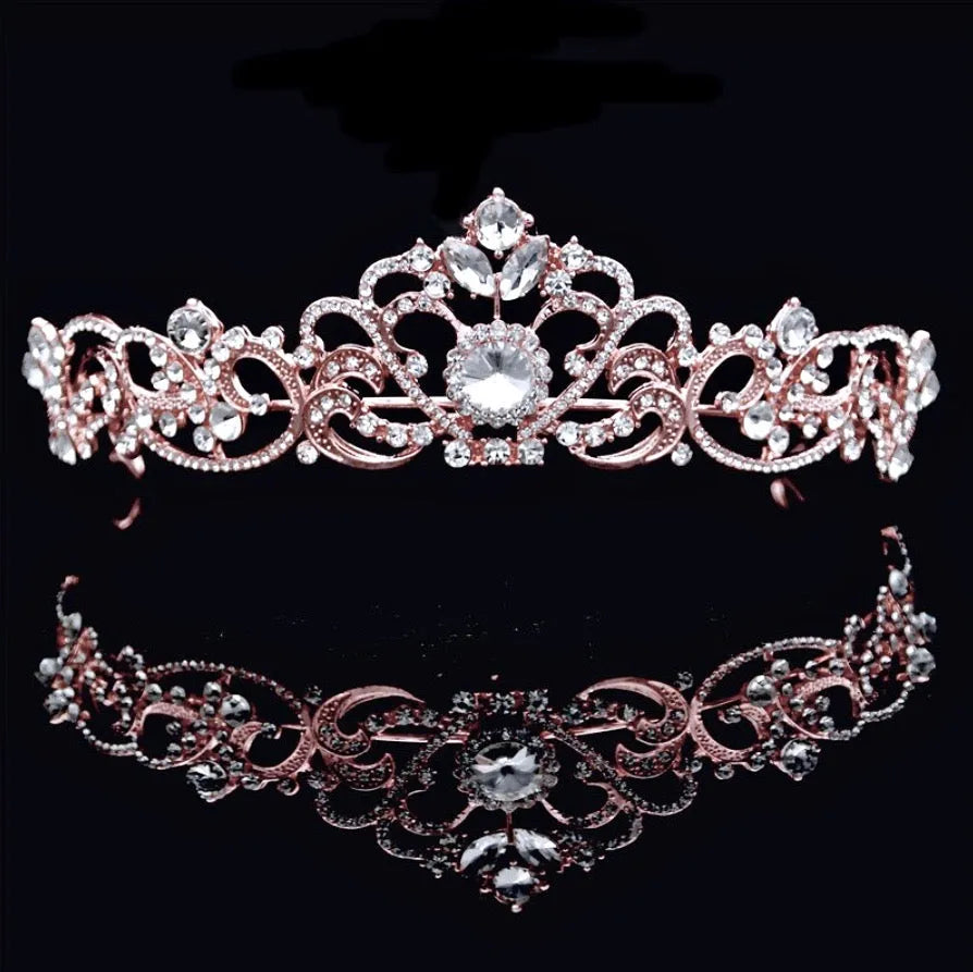 Wedding Hair Accessories - Rhinestone Bridal Tiara - Available in Silver, Yellow Gold and Rose Gold