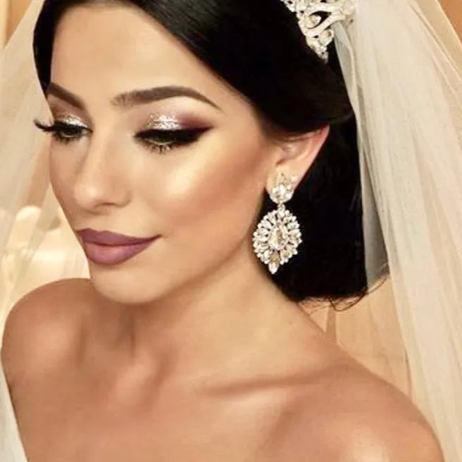 Wedding Jewelry - Rhinestone Bridal Earrings - Available in Silver and Gold