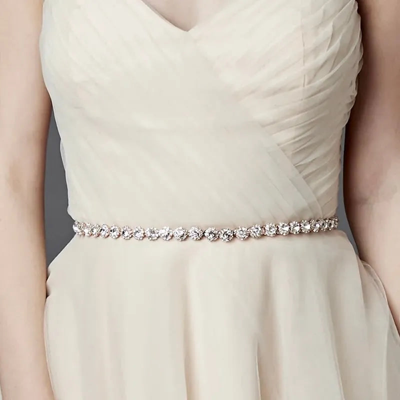Wedding Accessories - Crystal Bridal Belt - Available in Silver and Rose Gold