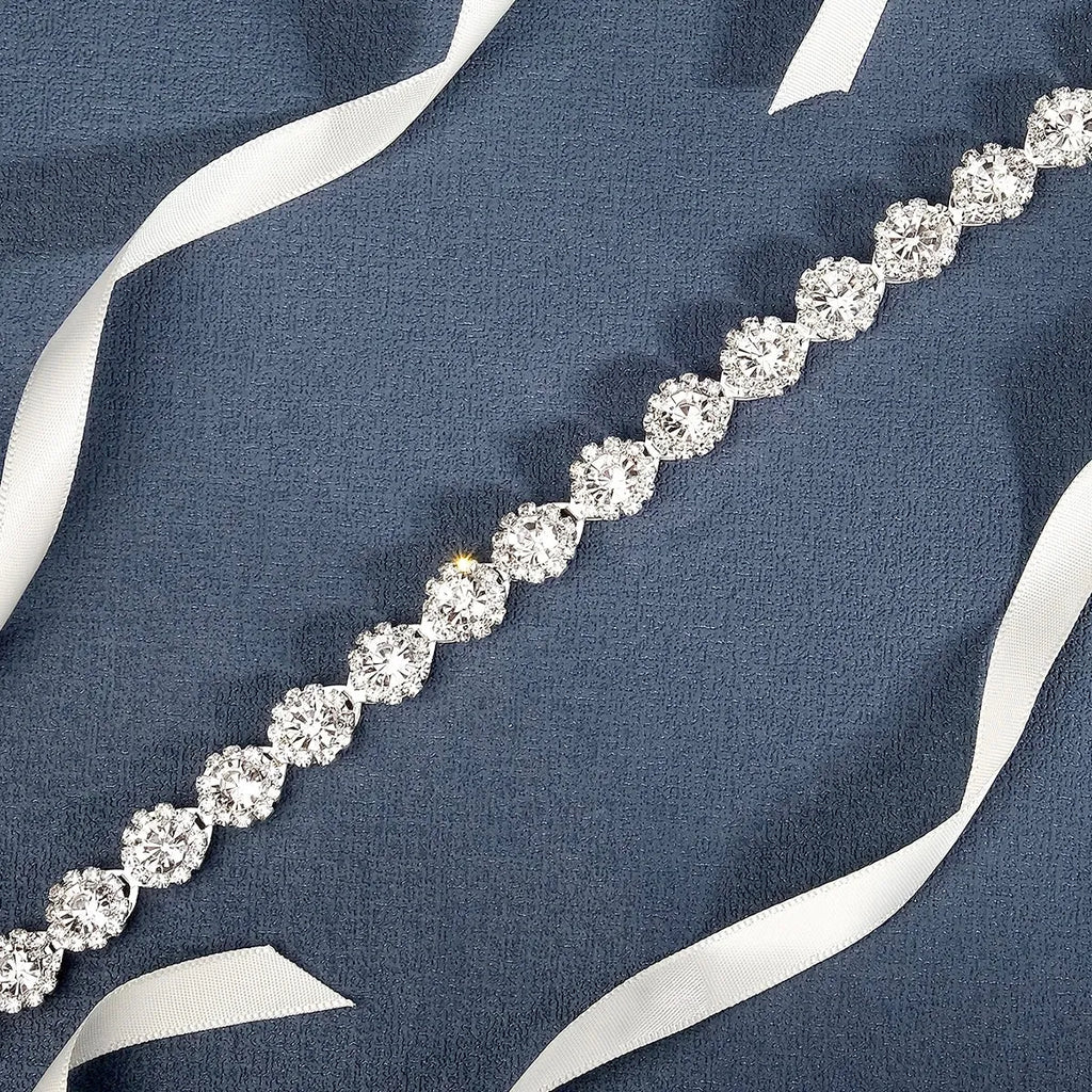 Wedding Accessories - Crystal Bridal Belt - Available in Silver and Rose Gold