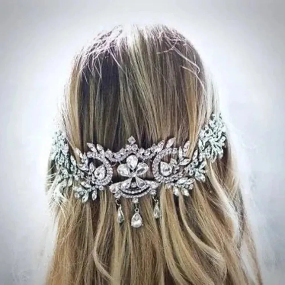 Kiara - Crystal Bridal Forehead Chain / Headdress