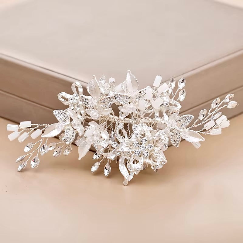 Andra - Crystal Bridal Hair Comb - Available in Silver, Rose Gold and Yellow Gold