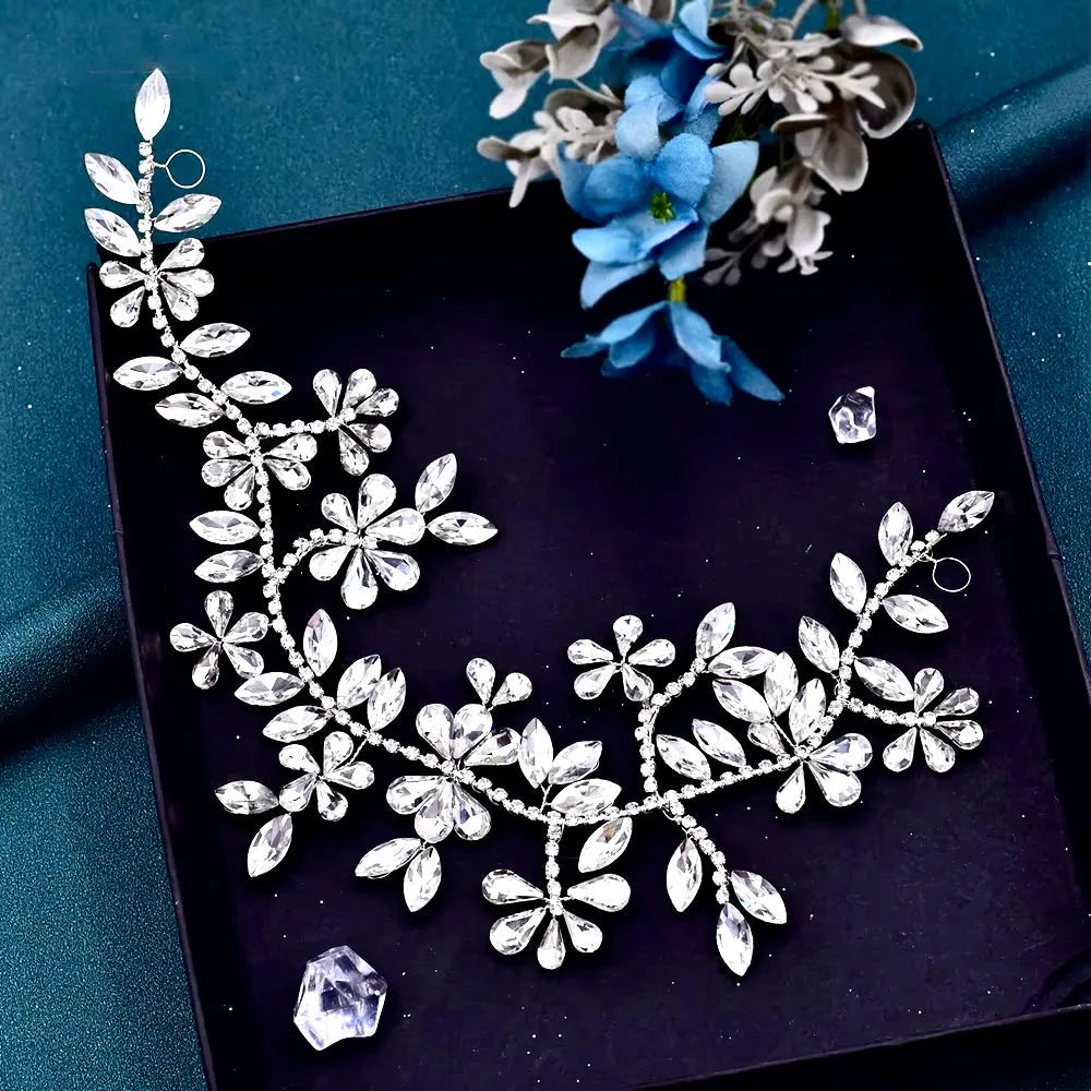 Wedding Hair Accessories - Silver Crystal Bridal Headband / Hair Vine