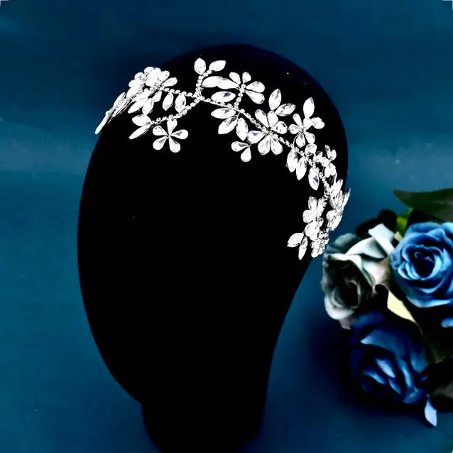 Wedding Hair Accessories - Silver Crystal Bridal Headband / Hair Vine