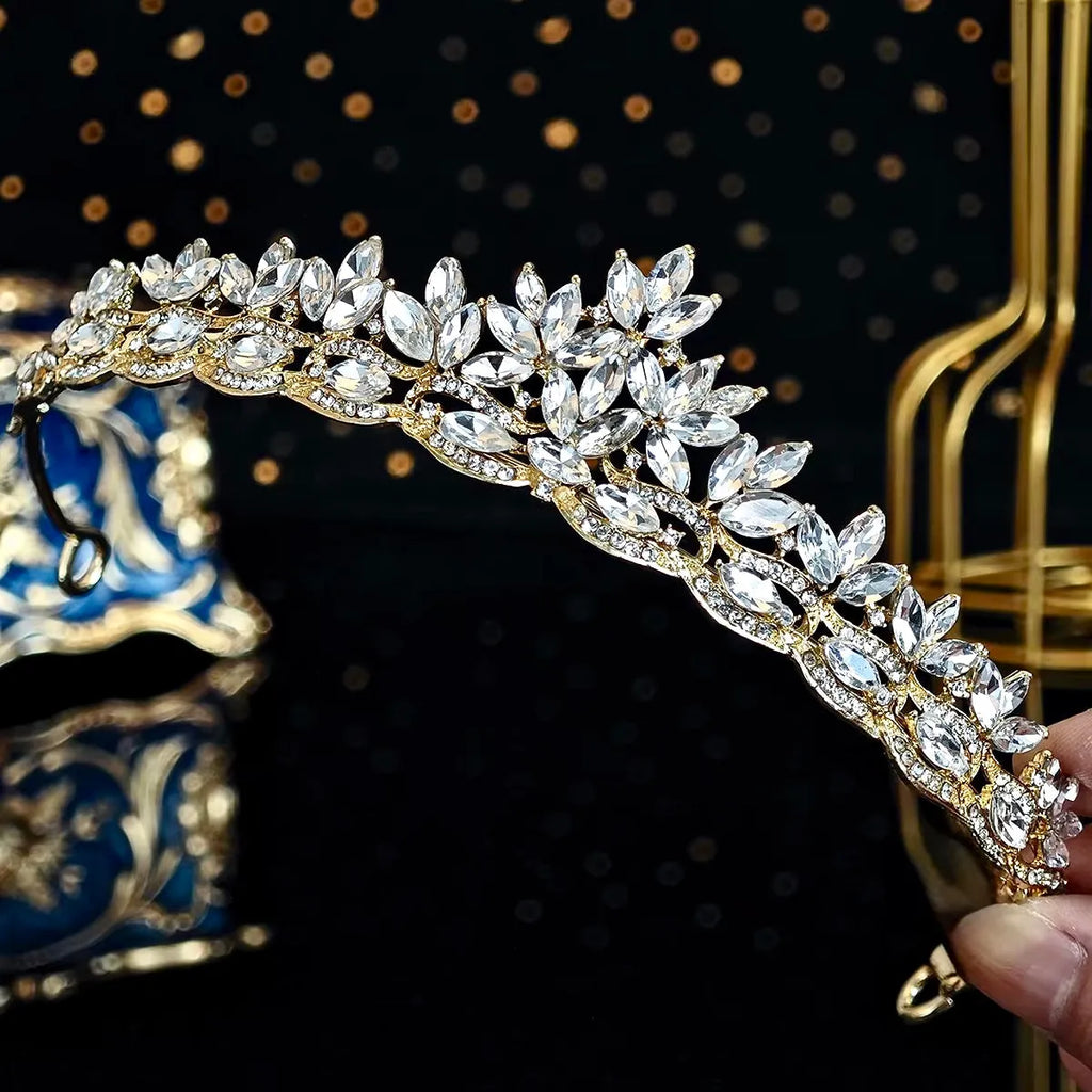 Wedding Hair Accessories - Wedding Rhinestone Tiara - Available in Silver, Yellow Gold and Rose Gold