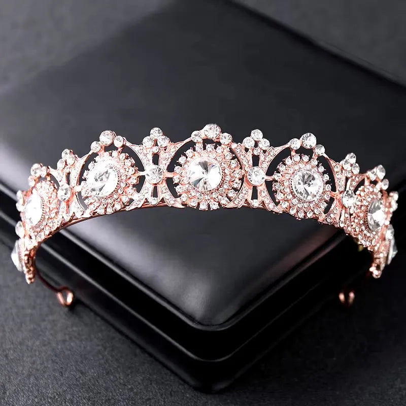 Wedding Hair Accessories - Rhinestone Bridal Tiara - Available in Rose Gold and Silver