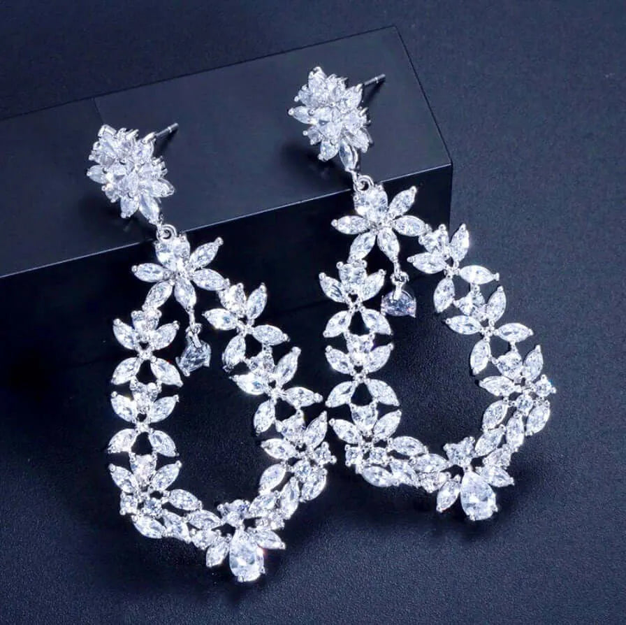 Wedding Jewelry - Cubic Zirconia Bridal Earrings 