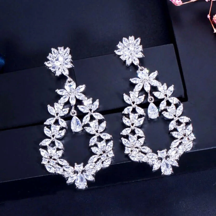 Wedding Jewelry - Cubic Zirconia Bridal Earrings 
