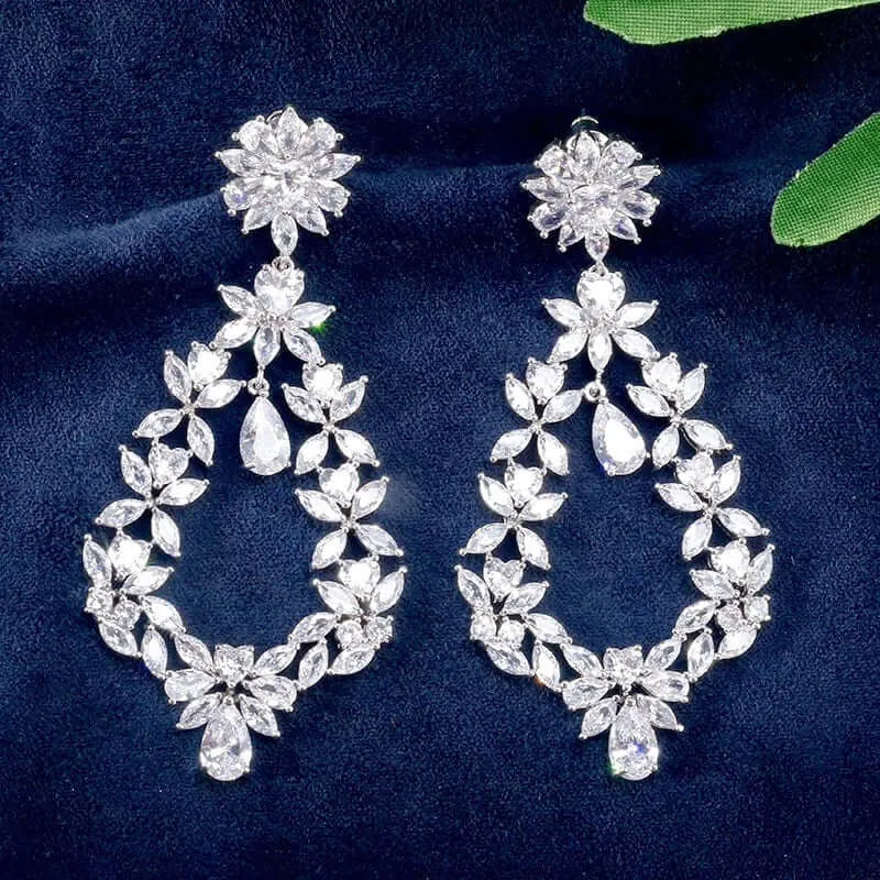 Wedding Jewelry - Cubic Zirconia Bridal Earrings 