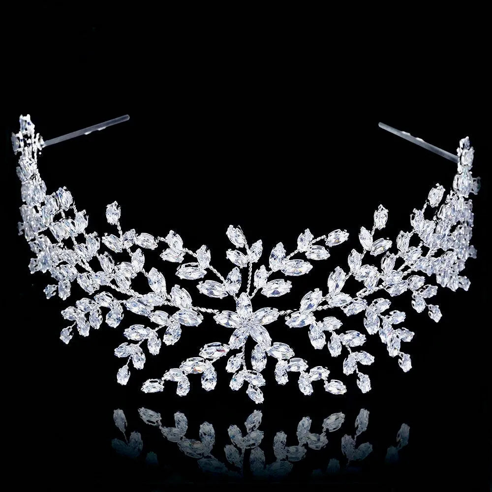 Wedding Hair Accessories - Silver Cubic Zirconia Bridal Headband