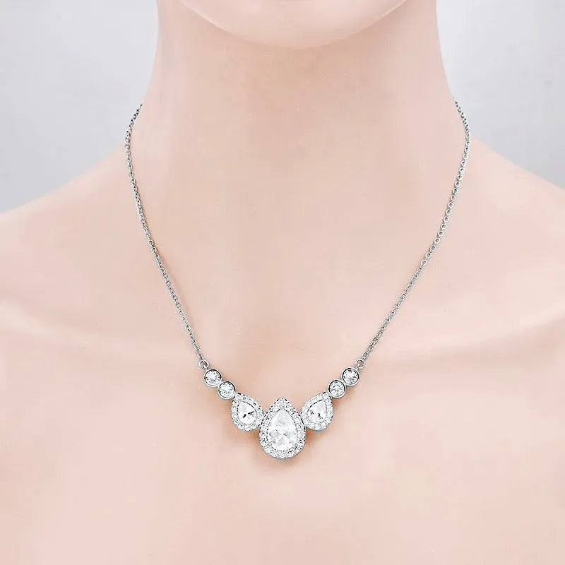 Wedding Jewelry - Cubic Zirconia Bridal Necklace - Available in Rose Gold and Silver