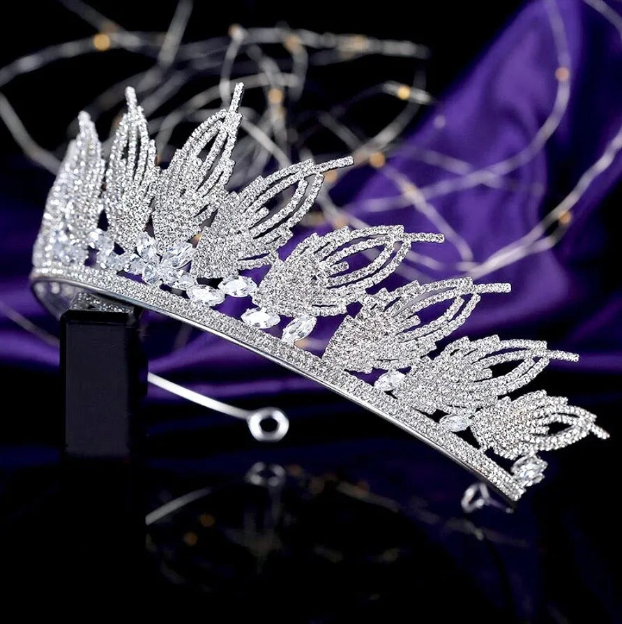 Wedding Hair Accessories - Cubic Zirconia Bridal Tiara - Available in Silver and Gold