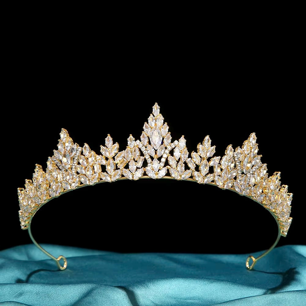 Wedding Hair Accessories - Cubic Zirconia Bridal Tiara - Available in Silver and Gold
