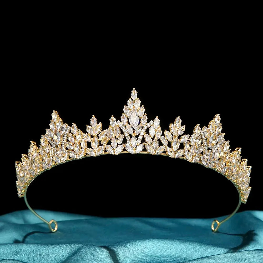 Wedding Hair Accessories - Cubic Zirconia Bridal Tiara - Available in Silver and Gold