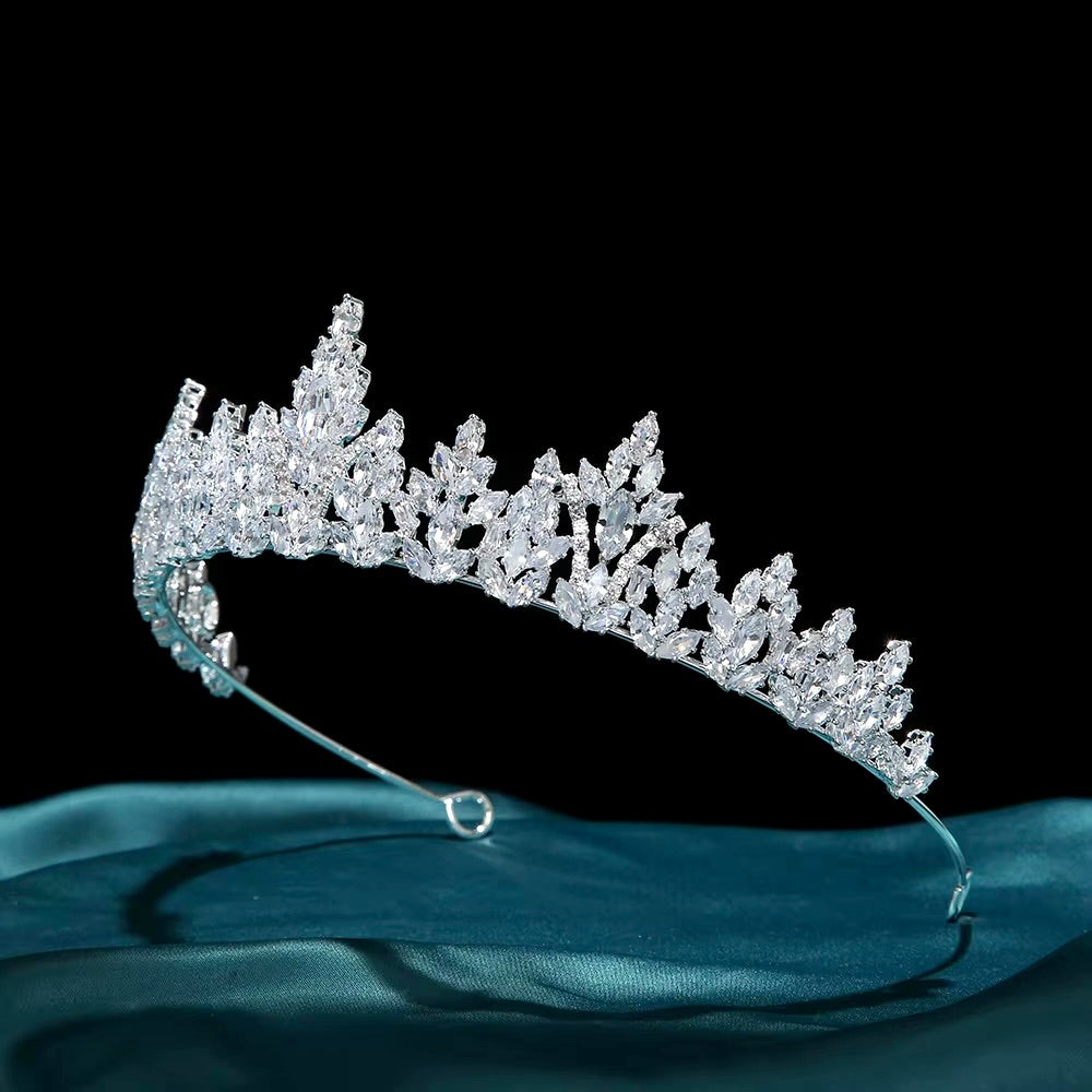 Wedding Hair Accessories - Cubic Zirconia Bridal Tiara - Available in Silver and Gold