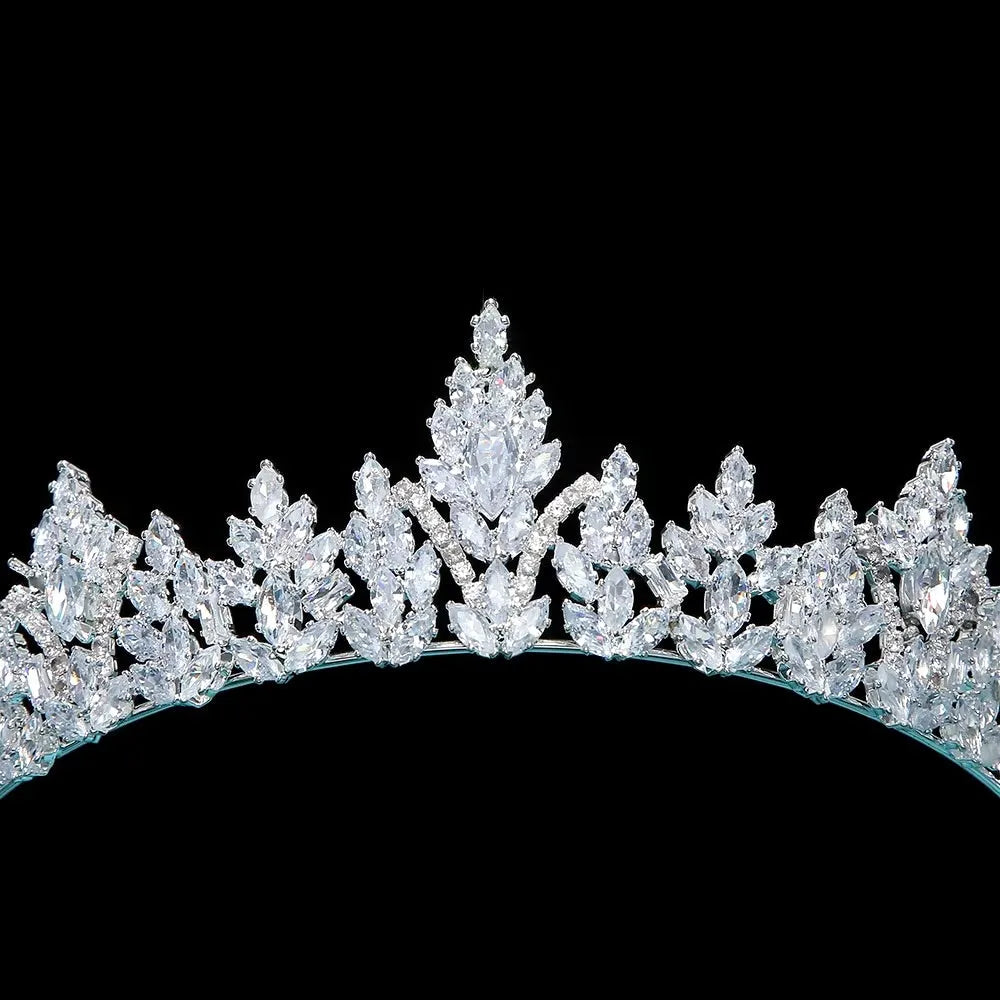 Wedding Hair Accessories - Cubic Zirconia Bridal Tiara - Available in Silver and Gold