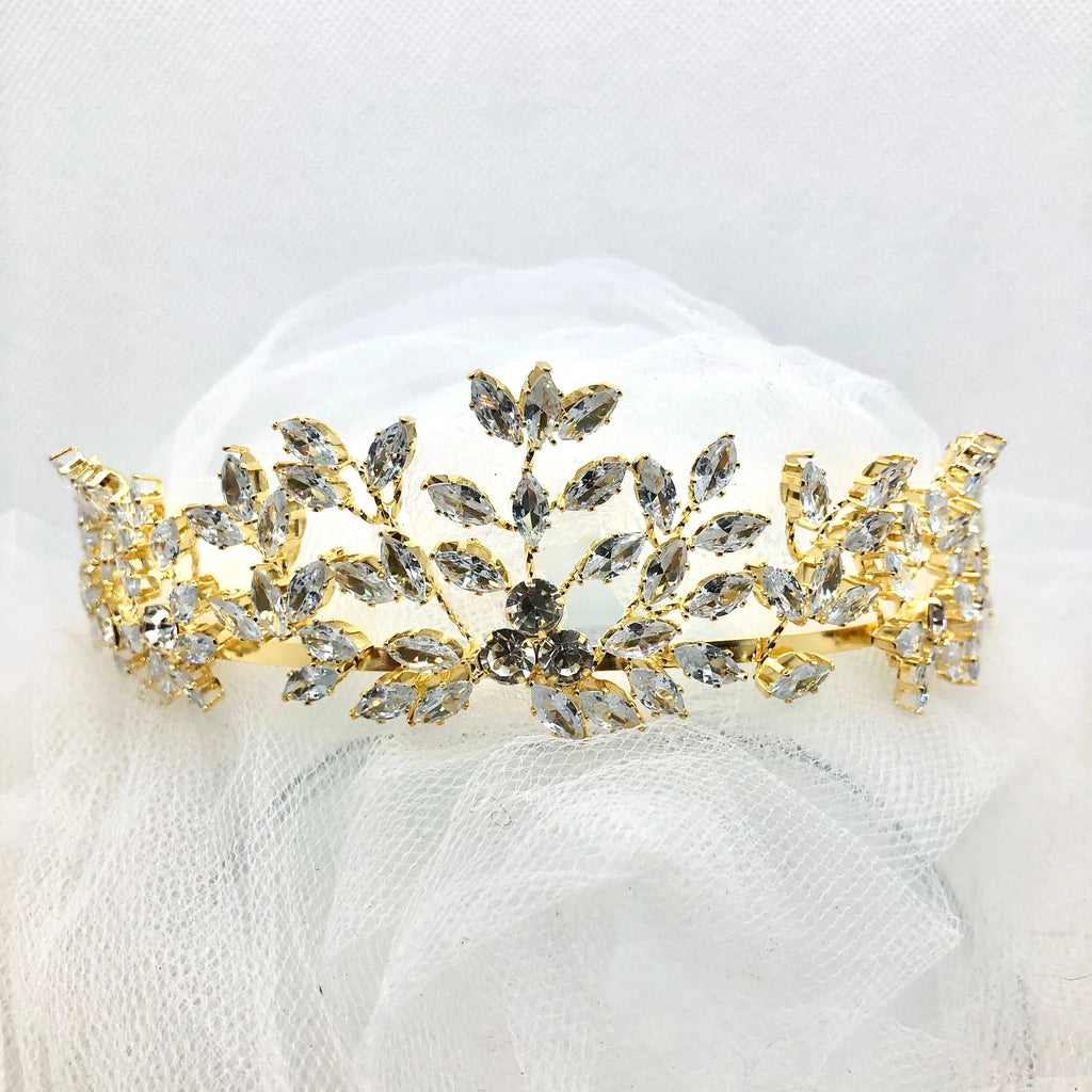 Wedding Hair Accessories - Cubic Zirconia Bridal Tiara - Available in Silver and Gold
