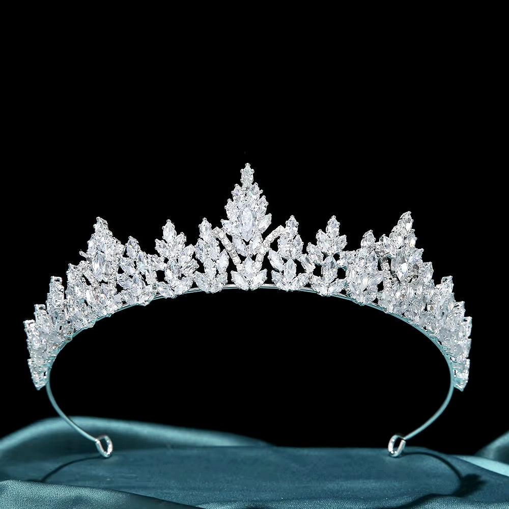Wedding Hair Accessories - Cubic Zirconia Bridal Tiara - Available in Silver and Gold