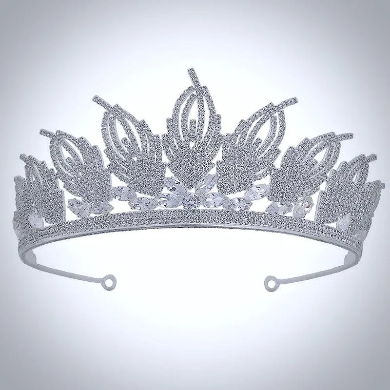 Wedding Hair Accessories - Cubic Zirconia Bridal Tiara - Available in Silver and Gold