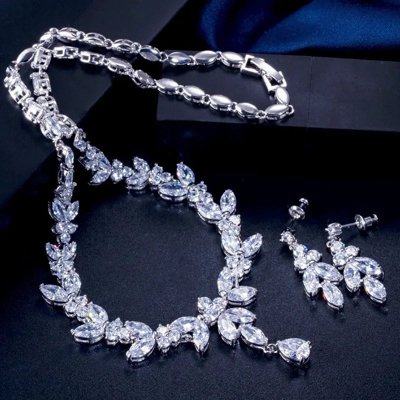 Wedding Jewelry - Cubic Zirconia Bridal Jewelry Set - Available in Silver, Yellow Gold and Rose Gold