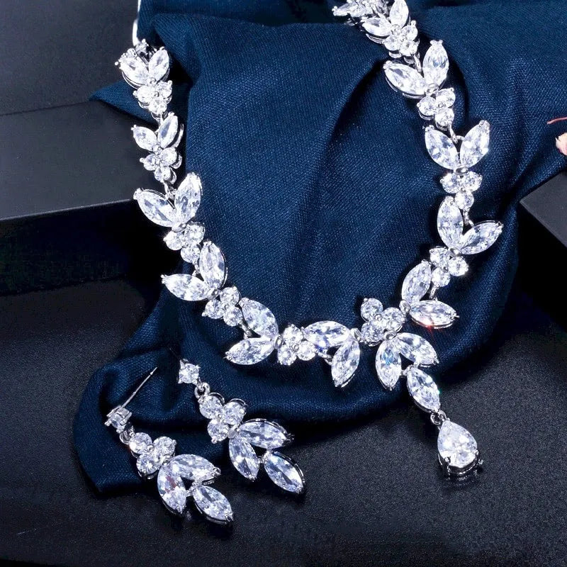 Wedding Jewelry - Cubic Zirconia Bridal Jewelry Set - Available in Silver, Yellow Gold and Rose Gold