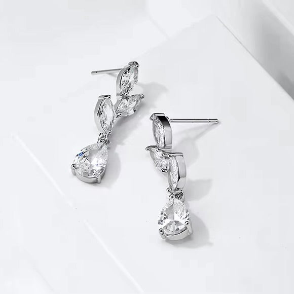 Wedding Jewelry - Cubic Zirconia Bridal Earrings - Available in Silver, Rose Gold and Yellow Gold