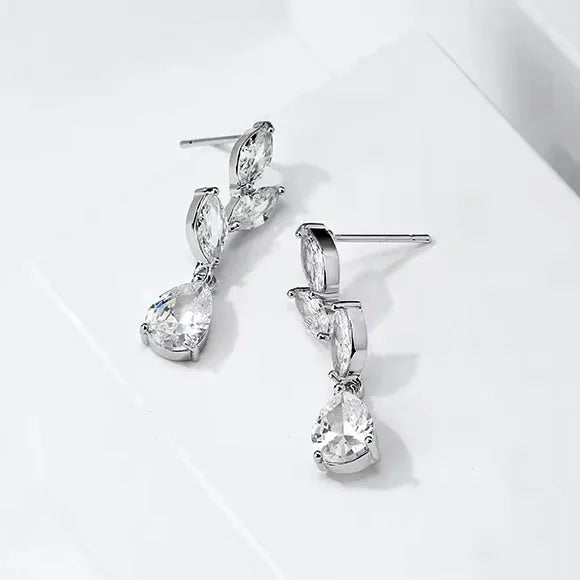 Wedding Jewelry - Cubic Zirconia Bridal Earrings - Available in Silver, Rose Gold and Yellow Gold