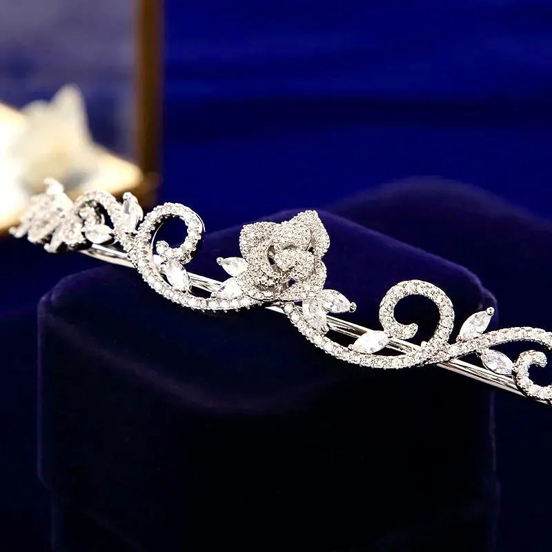 Wedding Hair Accessories - Silver Cubic Zirconia Bridal Tiara