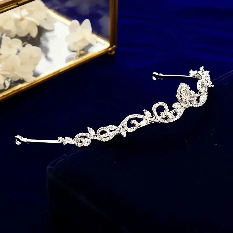 Wedding Hair Accessories - Silver Cubic Zirconia Bridal Tiara