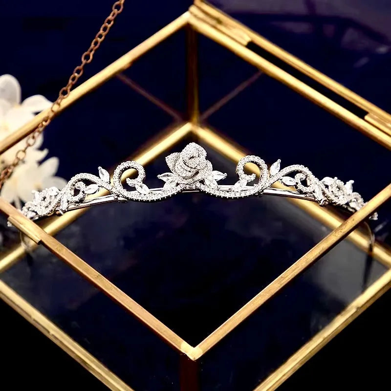 Wedding Hair Accessories - Silver Cubic Zirconia Bridal Tiara