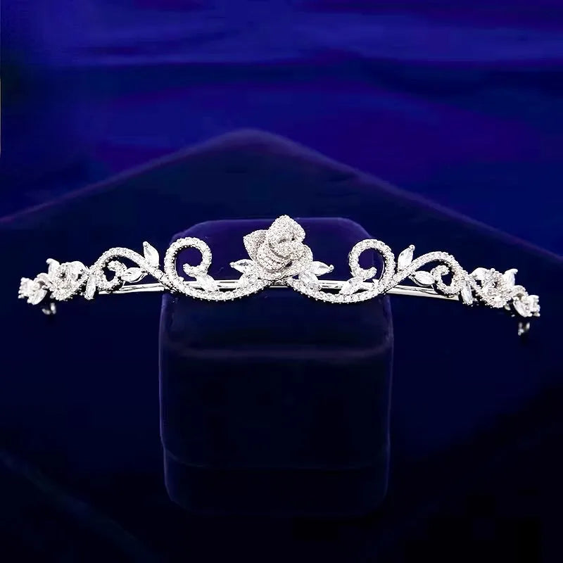 Wedding Hair Accessories - Silver Cubic Zirconia Bridal Tiara