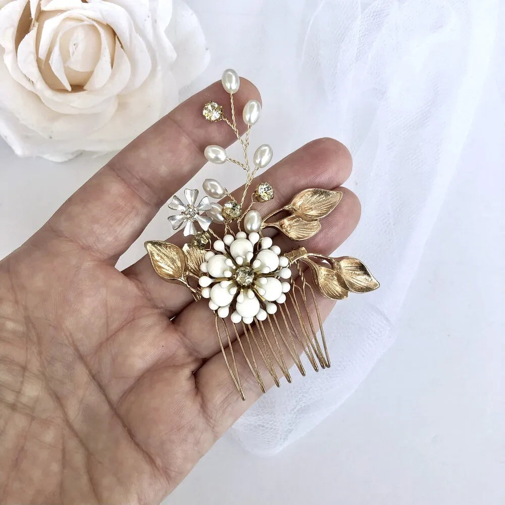 Wedding Hair Accessories - Vintage Pearl Bridal Hair Comb