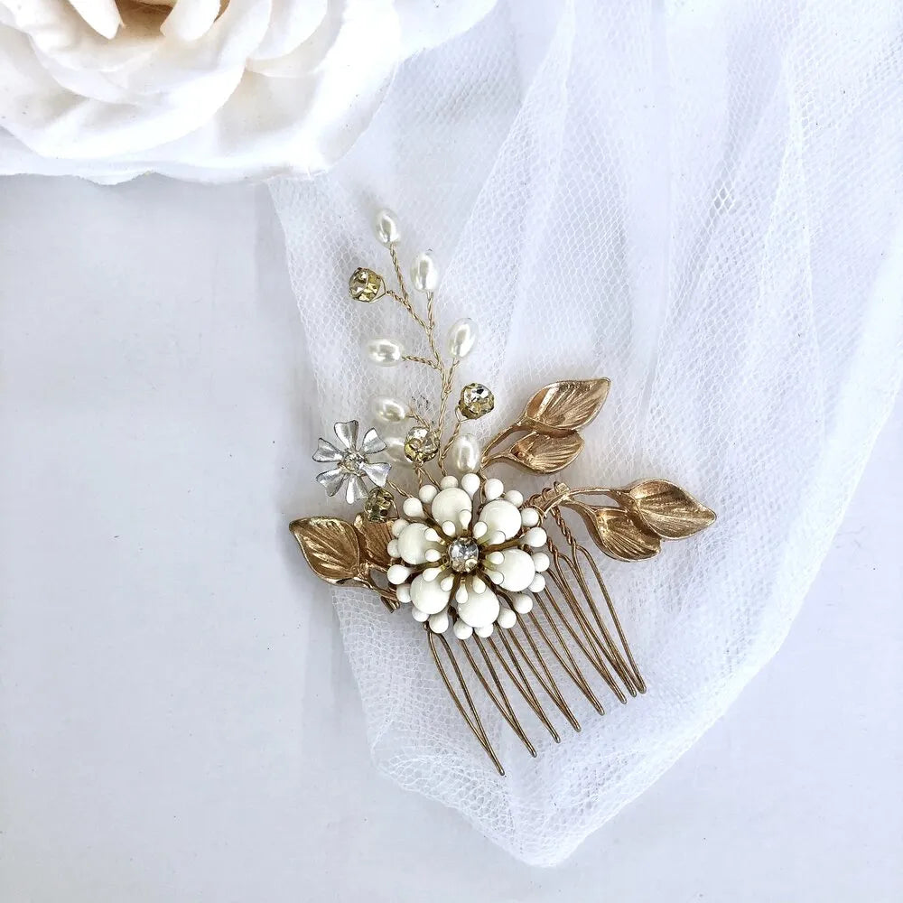 Wedding Hair Accessories - Vintage Pearl Bridal Hair Comb
