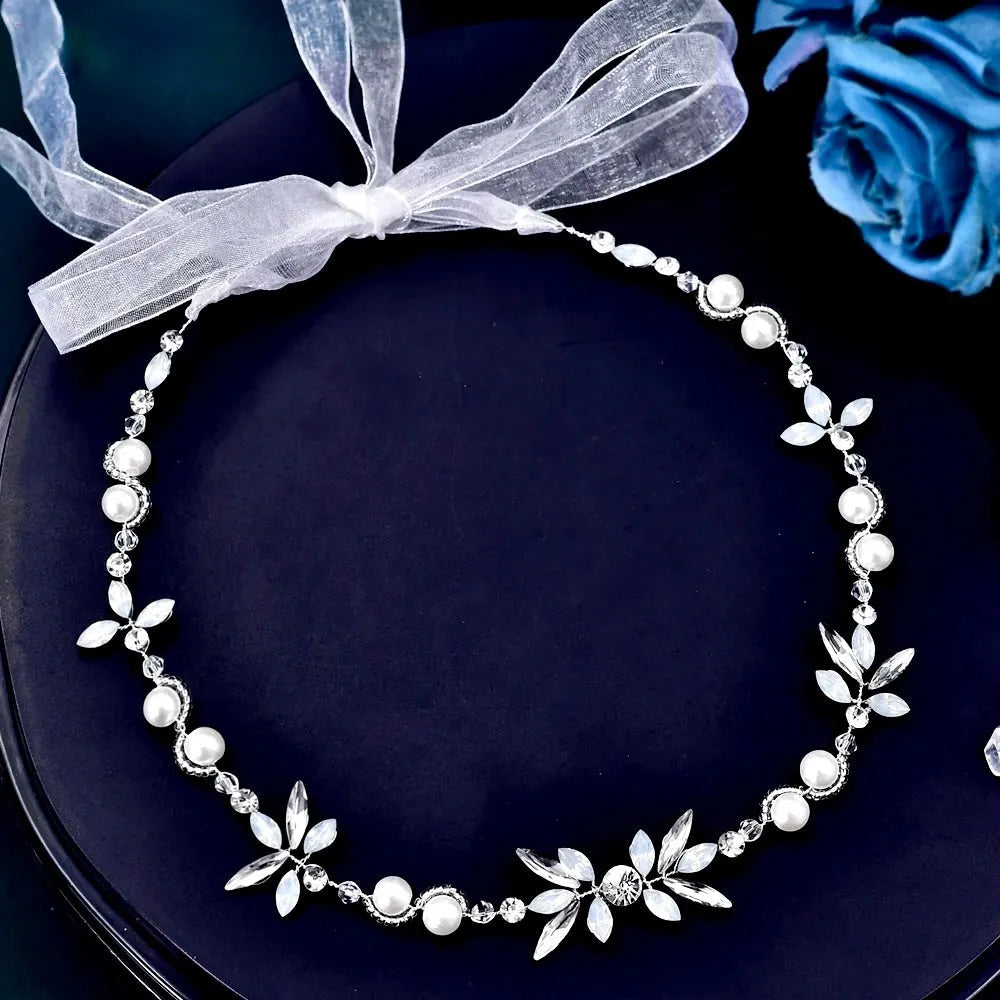 Wedding Hair Accessories - Opal and Pearl Bridal Headband Vine