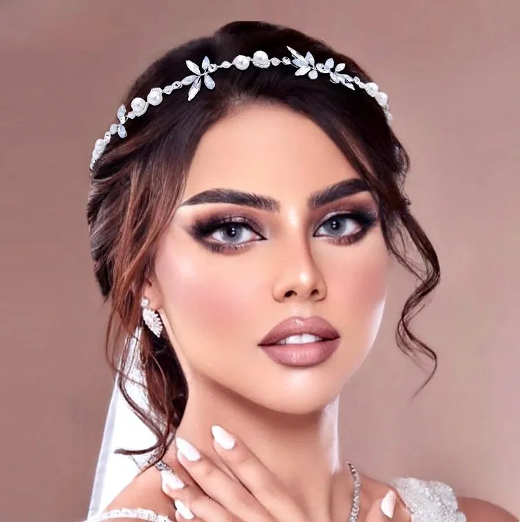 Wedding Hair Accessories - Opal and Pearl Bridal Headband Vine