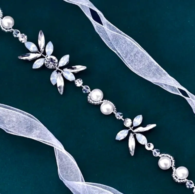 Wedding Hair Accessories - Opal and Pearl Bridal Headband Vine