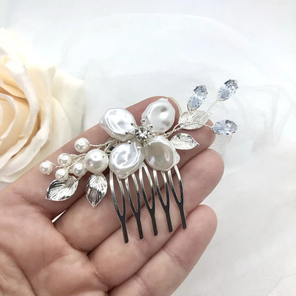 Wedding Hair Accessories - Pearl and Crystal Bridal Hair Comb