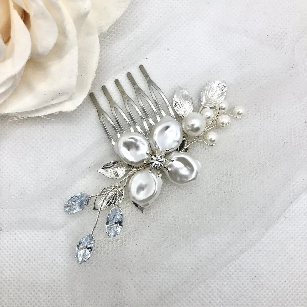 Wedding Hair Accessories - Pearl and Crystal Bridal Hair Comb
