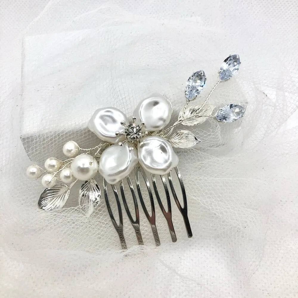 Wedding Hair Accessories - Pearl and Crystal Bridal Hair Comb