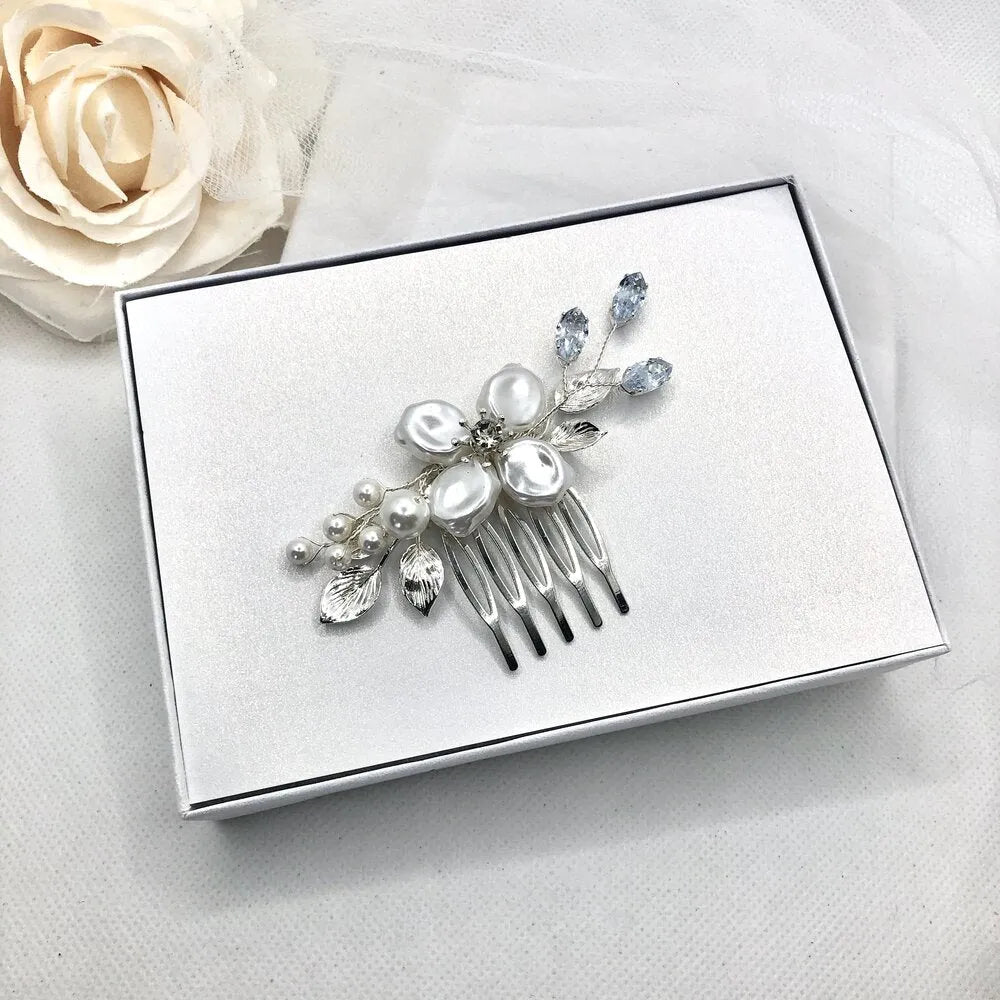 Wedding Hair Accessories - Pearl and Crystal Bridal Hair Comb