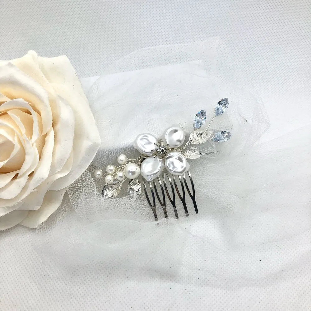 Wedding Hair Accessories - Pearl and Crystal Bridal Hair Comb