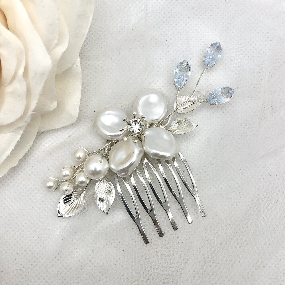 Wedding Hair Accessories - Pearl and Crystal Bridal Hair Comb