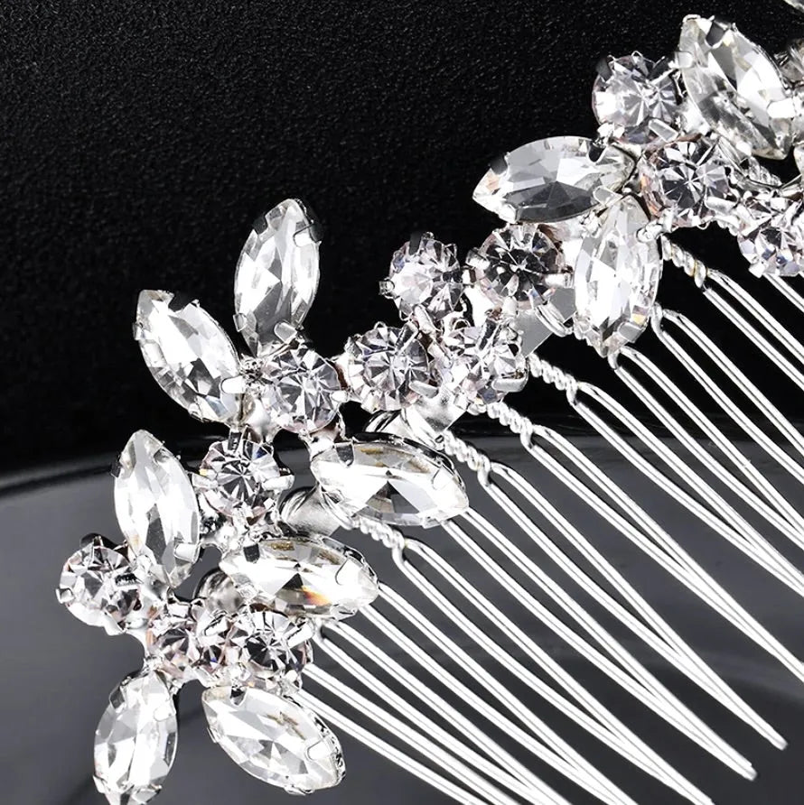 Wedding Hair Accessories - Silver Rhinestone Bridal Hair Comb