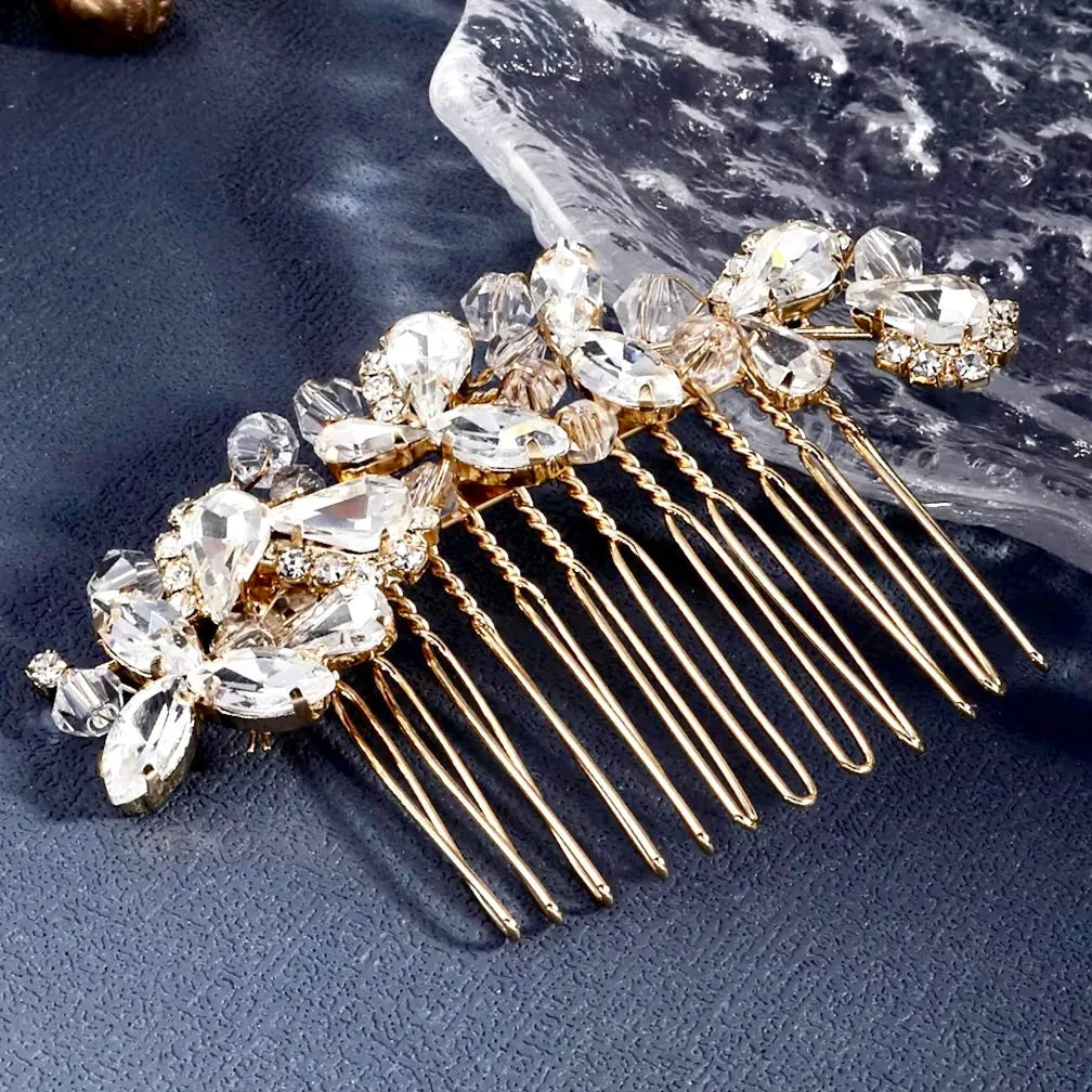 Wedding Hair Accessories - Crystal Bridal Hair Comb - Available in Silver, Rose Gold and Yellow Gold
