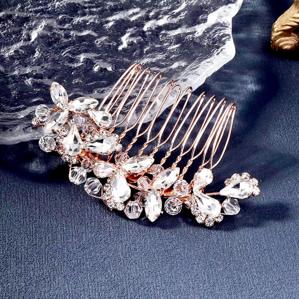 Wedding Hair Accessories - Crystal Bridal Hair Comb - Available in Silver, Rose Gold and Yellow Gold