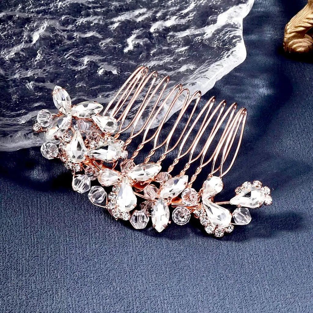 Wedding Hair Accessories - Crystal Bridal Hair Comb - Available in Silver, Rose Gold and Yellow Gold