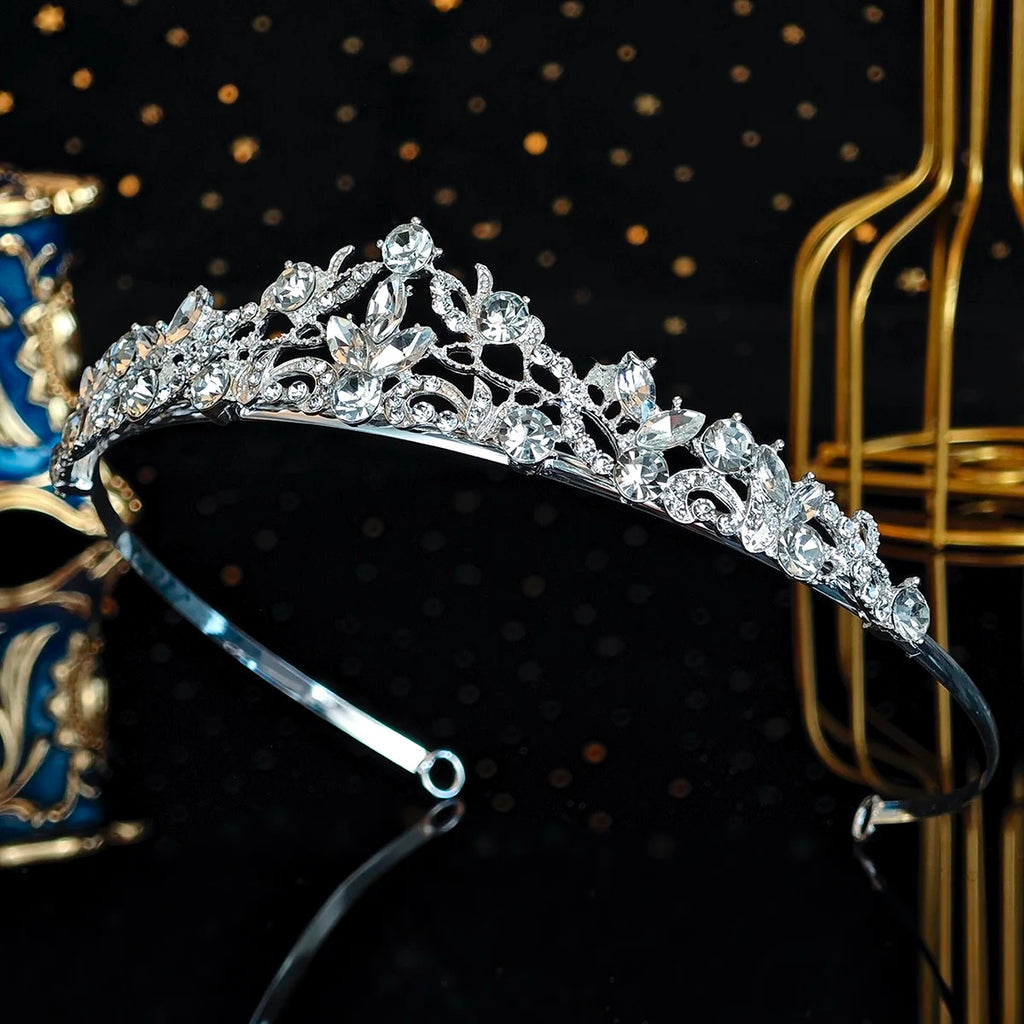 Wedding Hair Accessories - Crystal Bridal Tiara Available in Silver and Rose Gold