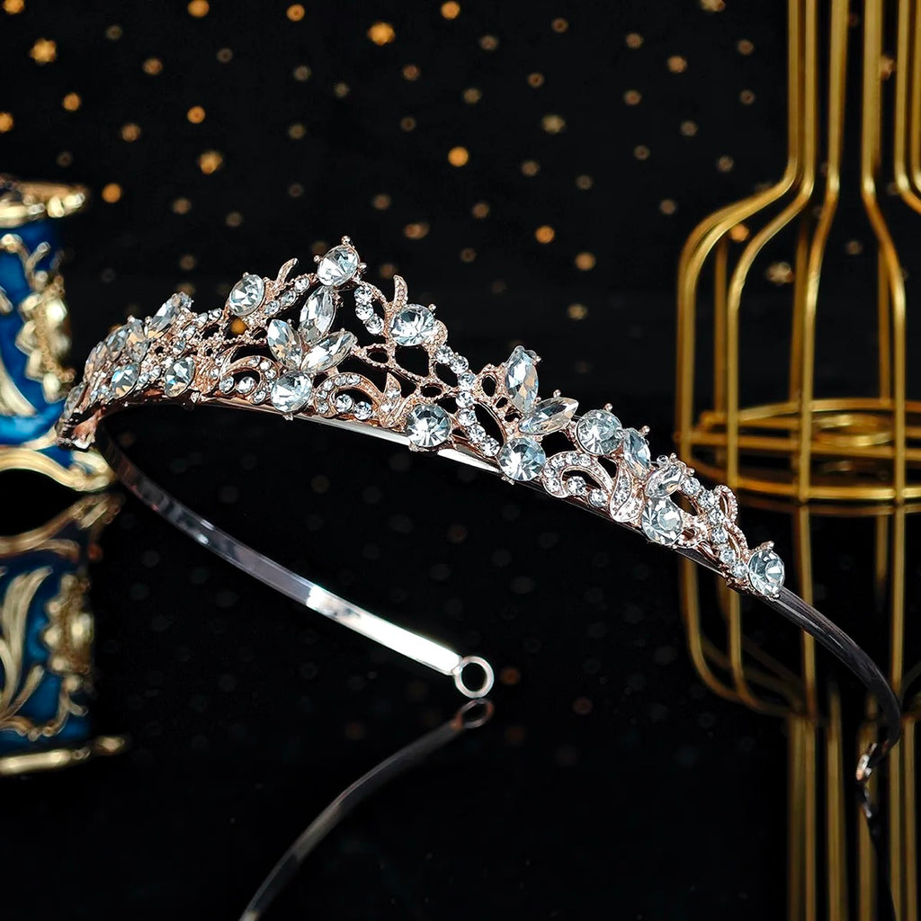Wedding Hair Accessories - Crystal Bridal Tiara Available in Silver and Rose Gold