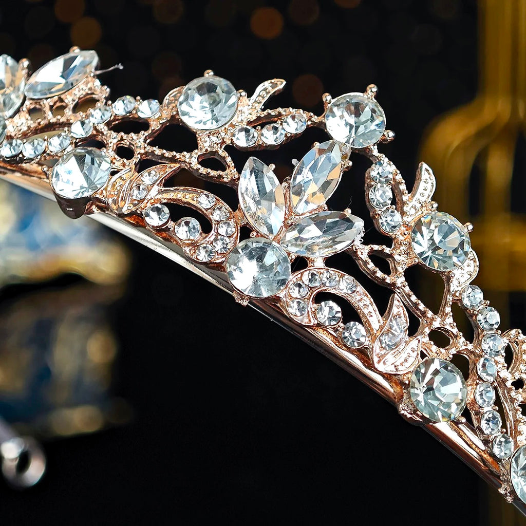 Wedding Hair Accessories - Crystal Bridal Tiara Available in Silver and Rose Gold
