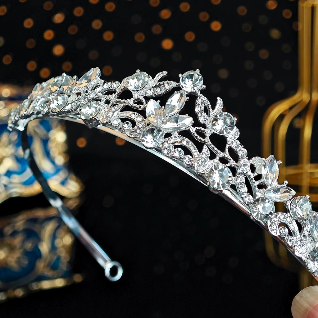Wedding Hair Accessories - Crystal Bridal Tiara Available in Silver and Rose Gold
